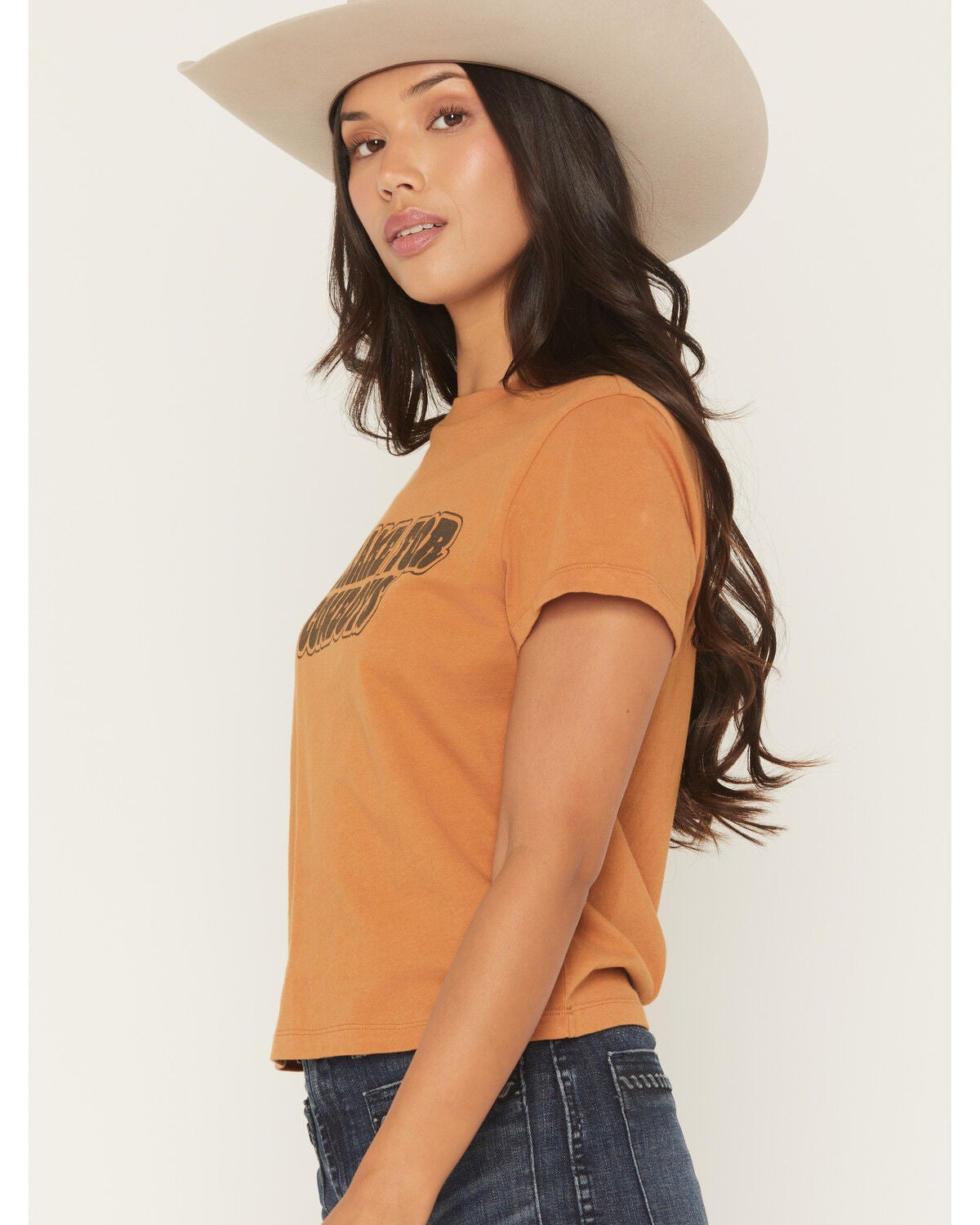 Image #2 - White Crow Women's Brake For Cowboys Short Sleeve Graphic Baby Tee, Caramel, hi-res