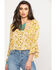 Image #5 - Shyanne Women's Mustard Paisley Patchwork Bell Sleeve Top, , hi-res
