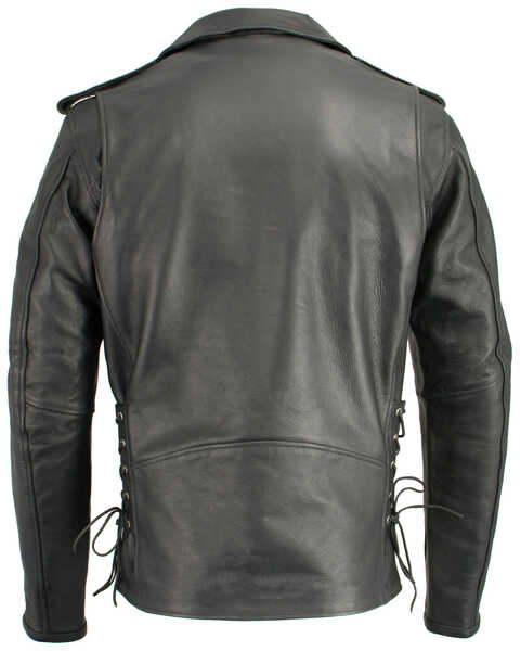 Image #3 - Milwaukee Leather Men's Classic Side Lace Concealed Carry Motorcycle Jacket - Tall, Black, hi-res