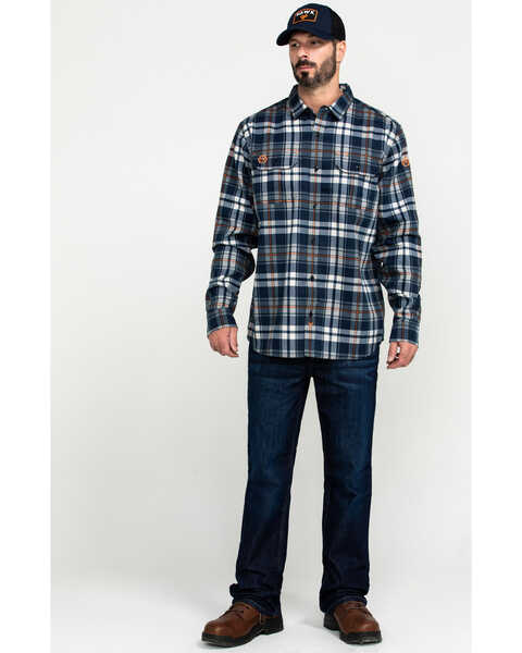 Image #6 -  Hawx Men's FR Plaid Print Long Sleeve Woven Work Shirt - Big , Blue, hi-res