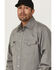 Image #2 - Forge Workwear Men's FR Solid Long Sleeve Snap Work Shirt, Light Grey, hi-res