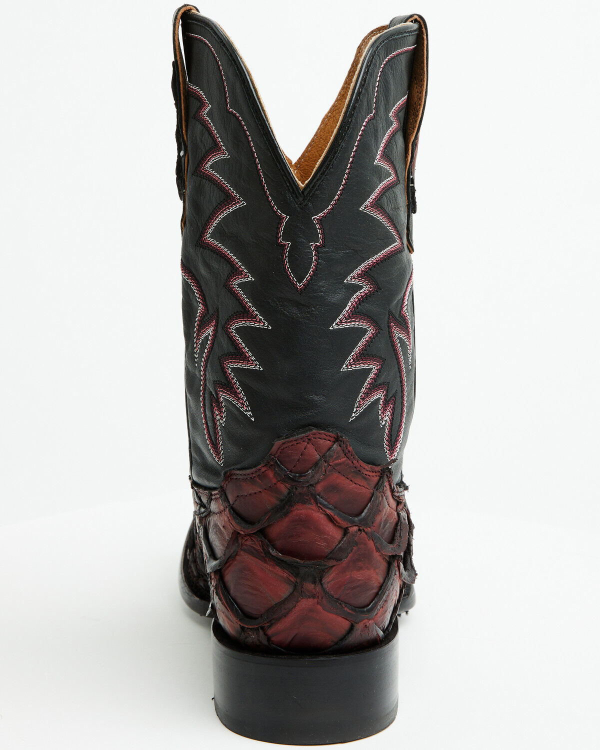 Image #5 - Cody James Men's Exotic Pirarucu Western Boots - Broad Square Toe, Black Cherry, hi-res