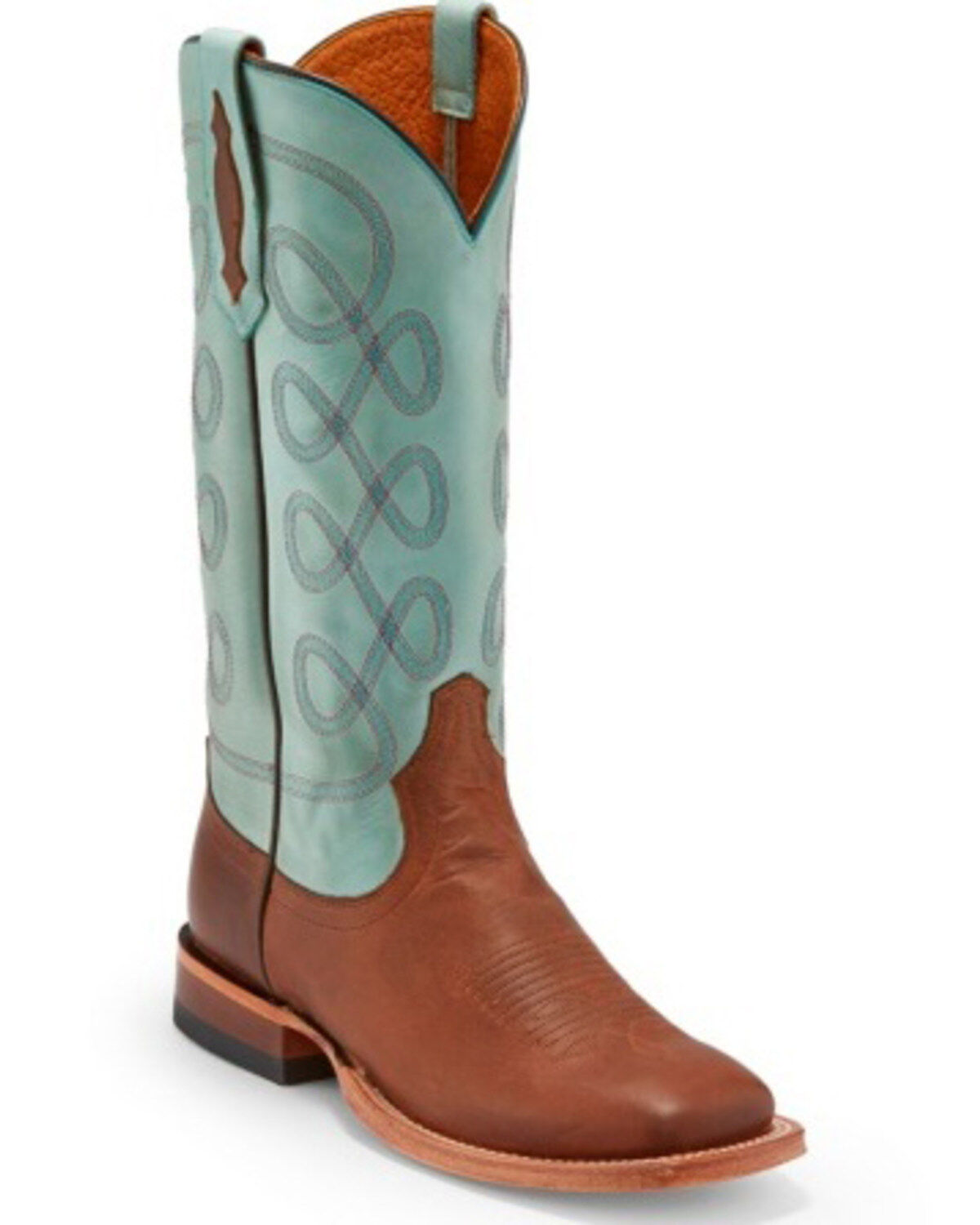 Image #1 - Tony Lama Women's Naomi Sky Blue Western Boots - Square Toe, , hi-res