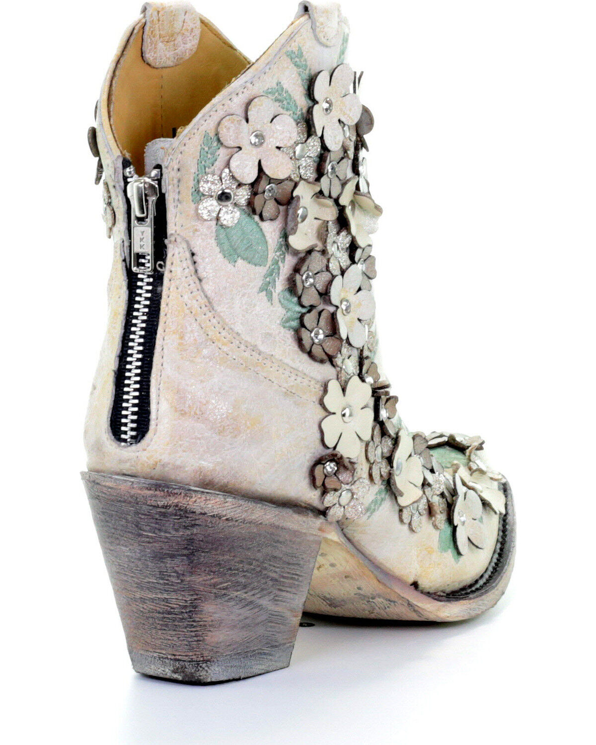 Image #8 - Corral Women's Floral Overlay Booties - Round Toe, , hi-res
