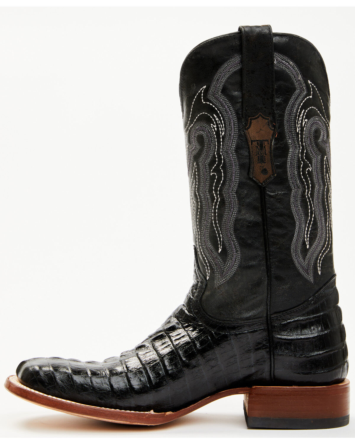 Image #3 - Tanner Mark Men's Lufkin Western Boots - Broad Square Toe, Black, hi-res