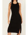 Image #3 - Idyllwind Women's Wild Love Ribbed Midi Dress, Black, hi-res