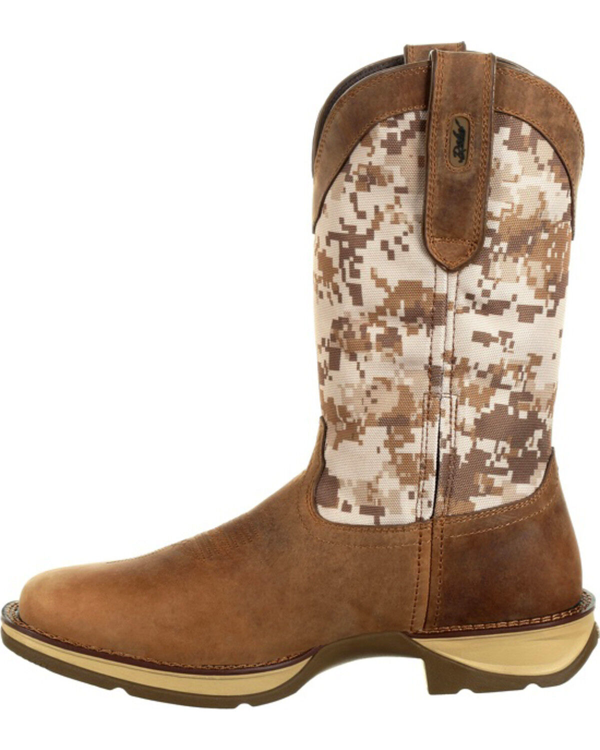 Image #3 - Rebel by Durango Men's Desert Camo Western Performance Boots - Square Toe, Brown, hi-res
