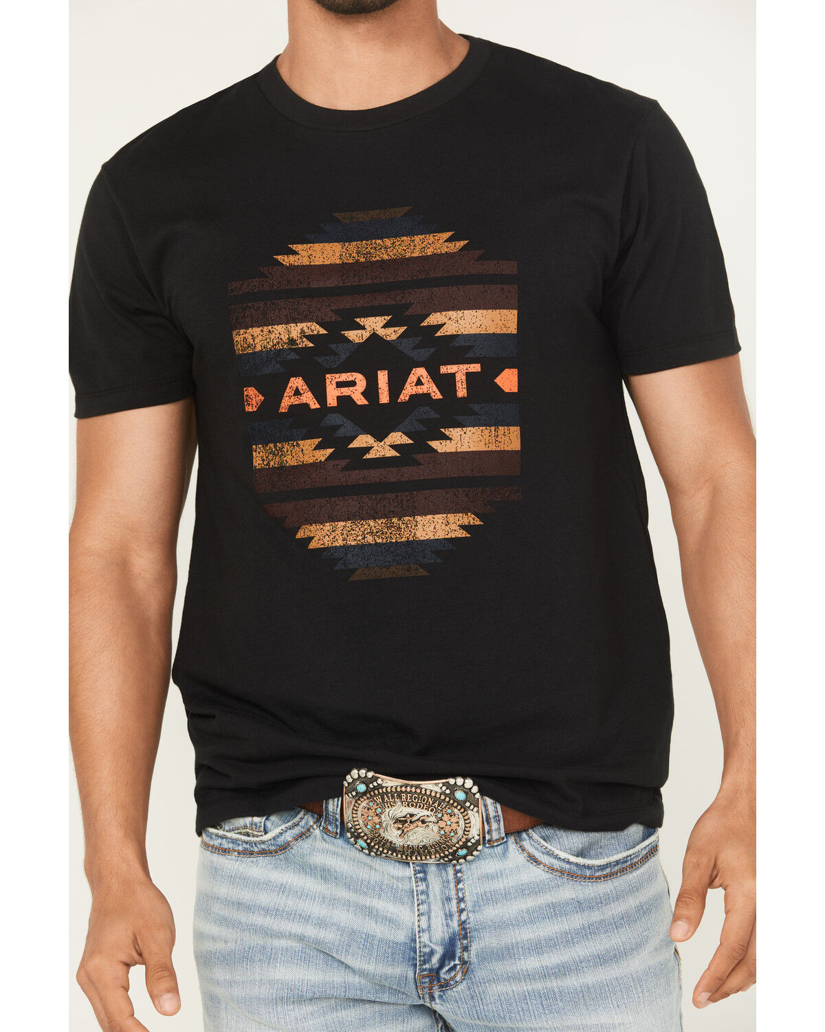 Product Name:  Ariat Men's Boot Barn Exclusive Zapoteco Geo Print Logo Short Sleeve Graphic T-Shirt