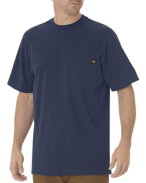 Dickies Men's Solid Heavyweight Short Sleeve Work T-Shirt - Big & Tall, Navy, hi-res