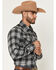 Image #2 - Wrangler Men's Plaid Print Long Sleeve Snap Flannel Shirt - Tall, Grey, hi-res