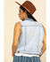 Image #2 - Stetson Women's Light Denim Horseshoe Vest, , hi-res