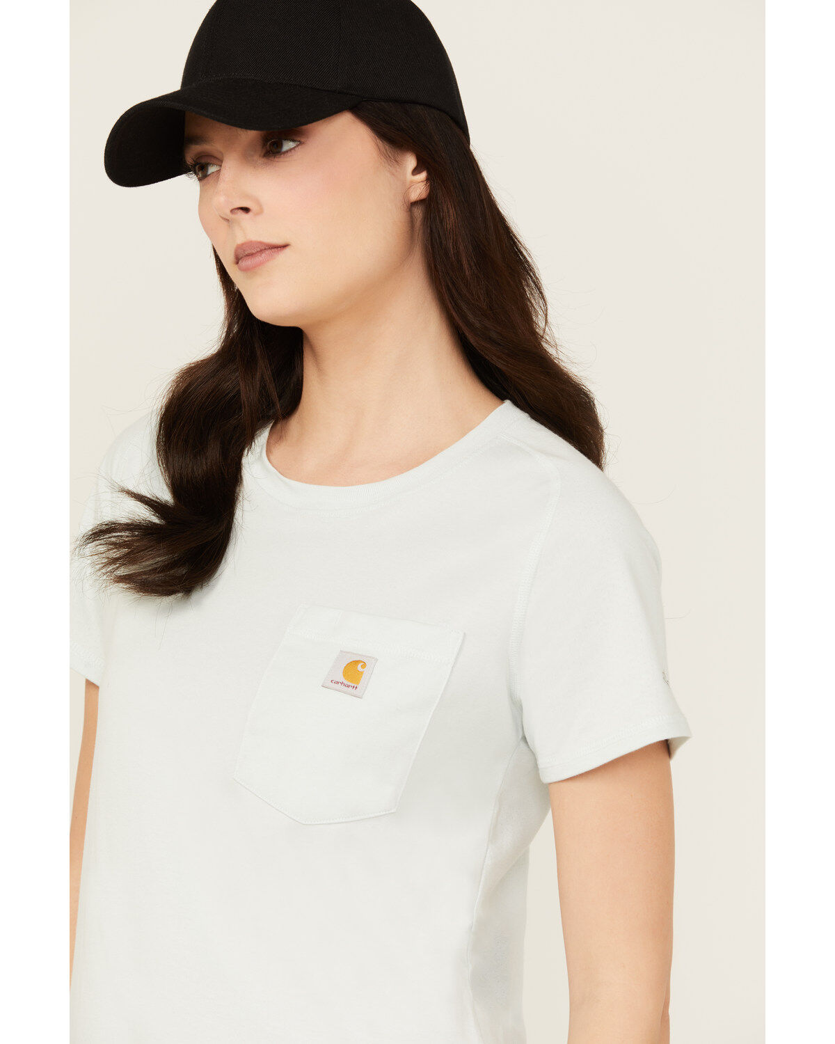 Image #2 - Carhartt Women's Force Relaxed Fit Midweight Pocket T-Shirt, Seafoam, hi-res