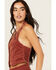 Image #2 - Rolla's Women's Corduroy Halter Vest, Brick Red, hi-res