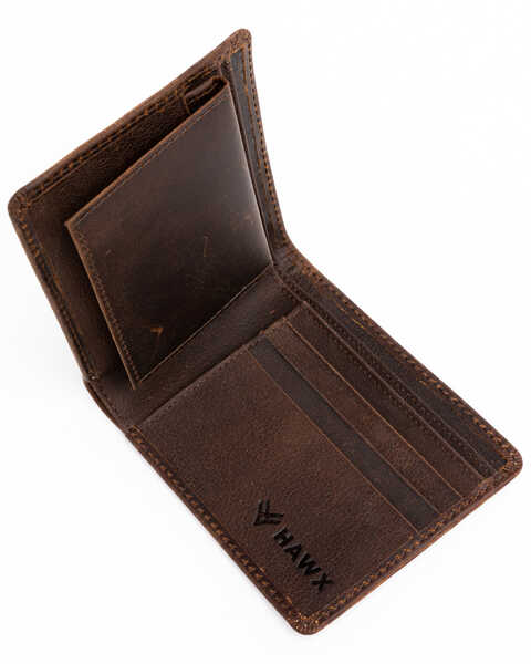 Hawx Men's Bifold Horizontal Wallet, Brown, hi-res