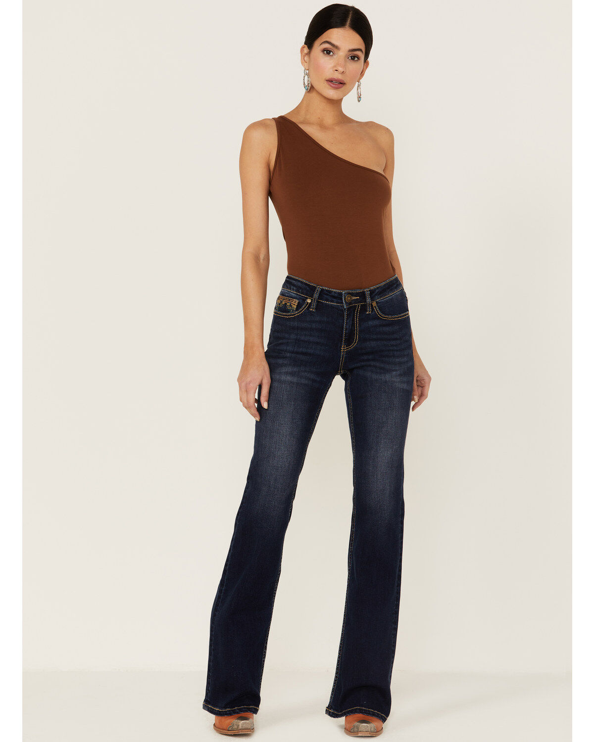 Image #1 - Shyanne Women's Southwestern Embroidered Pocket Bootcut Jeans, , hi-res