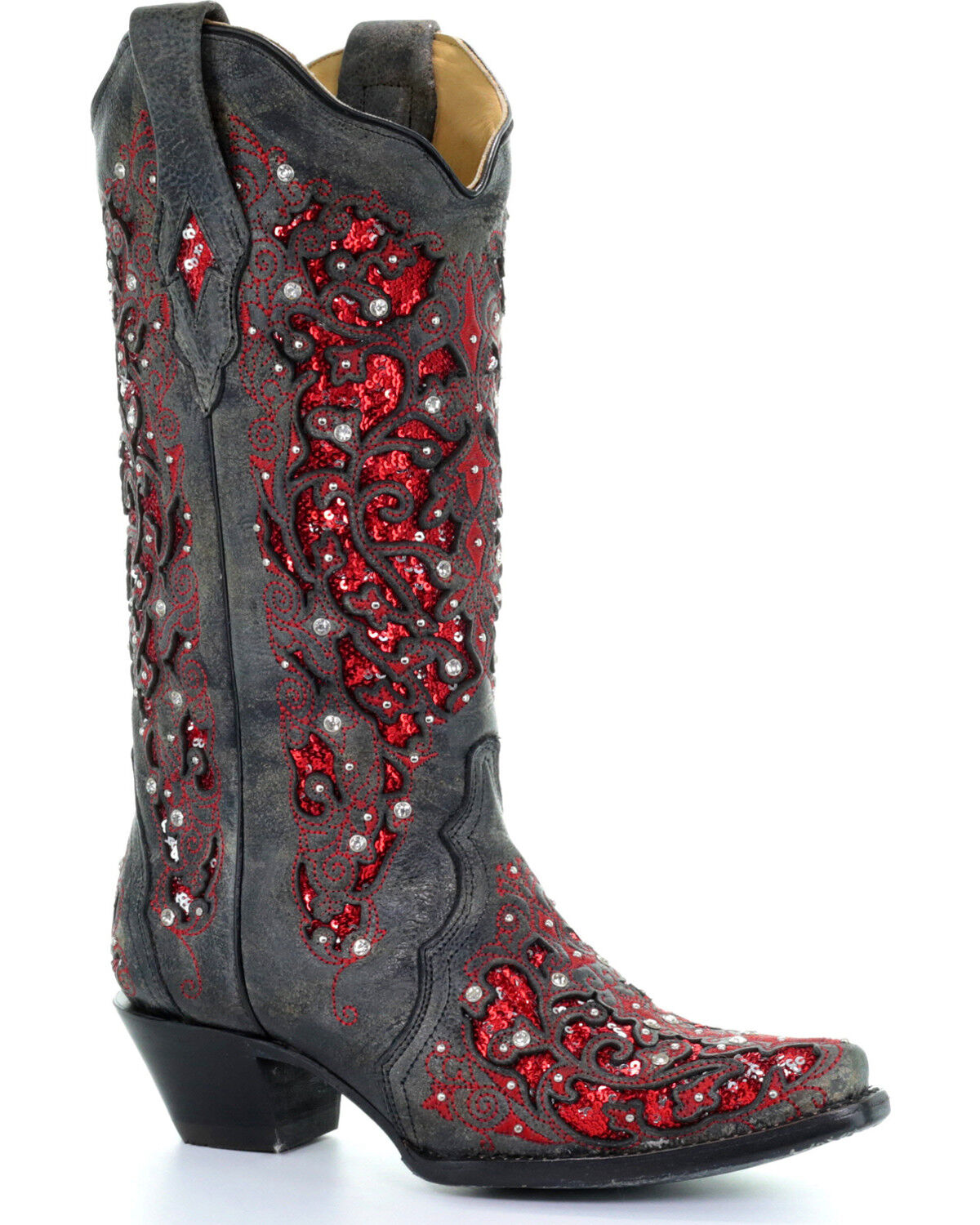Corral Women's Crystal and Red Sequin 