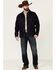 Blue Ranchwear Men's Button-Down Dark Denim Trucker Jacket , Dark Blue, hi-res