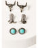 Image #3 - Shyanne Women's Autumn Sunset 6-Piece Cowboy Boot Earrings Set, Silver, hi-res