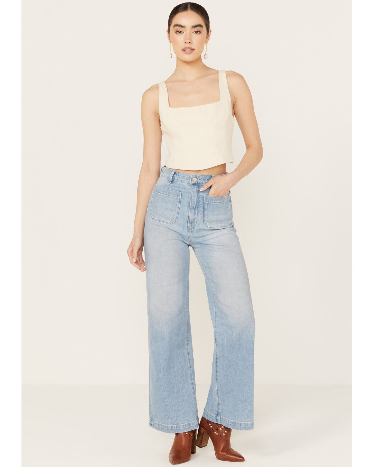 Image #1 - Rolla's Women's Light Wash High Rise Sailor Jeans, Light Blue, hi-res