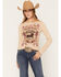 Image #1 - Shyanne Women's Horse Embroidered Long Sleeve Graphic Top, Khaki, hi-res