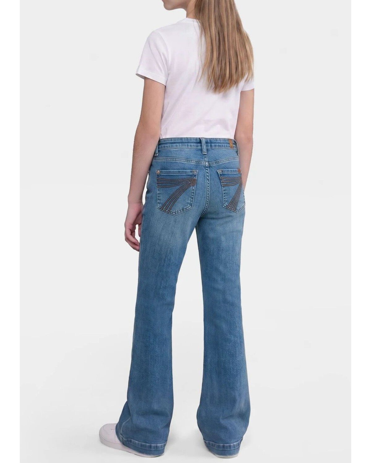 Image #1 - 7 For All Mankind Girls' Sea Level Mini Dojo Trouser Stretch Denim Jeans, Blue, hi-res