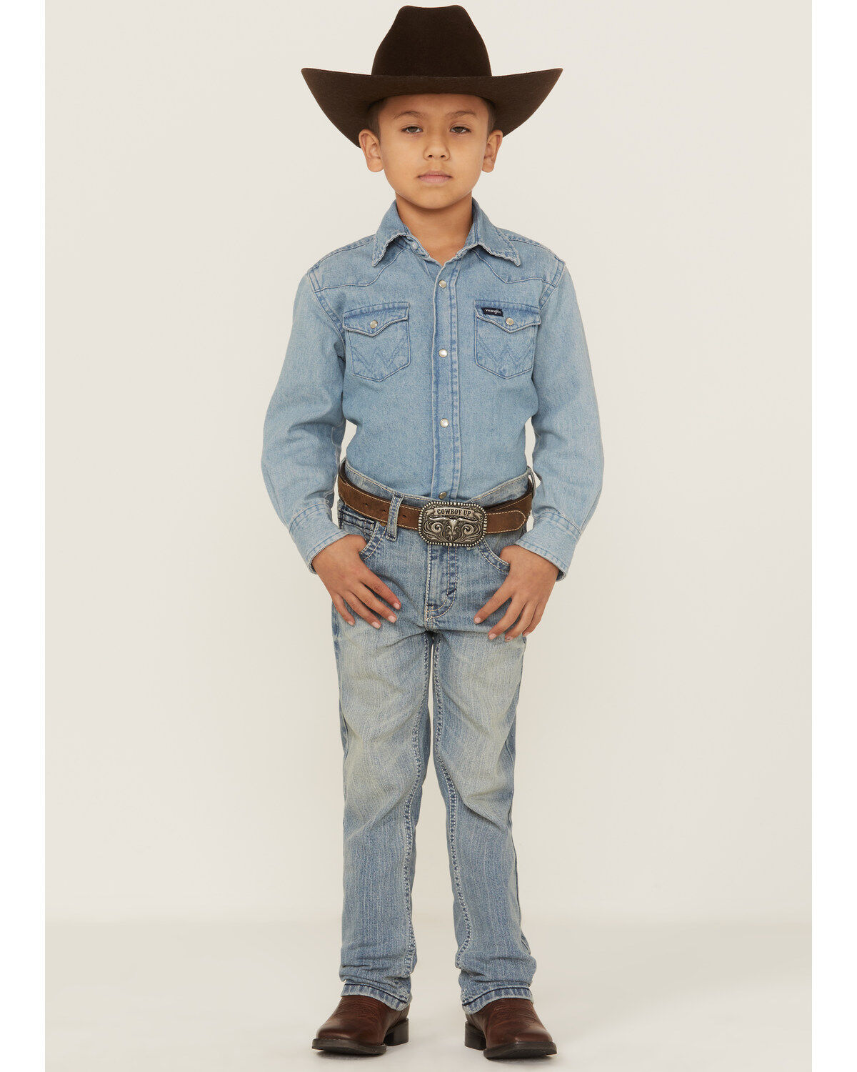Image #1 - Cody James Boys' Crupper Light Wash Stretch Slim Straight Jeans, Blue, hi-res