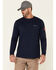 Image #1 - Hawx Men's Navy Original Logo Crew Long Sleeve Work T-Shirt, , hi-res