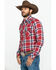Image #3 - Rock 47 By Wrangler Large Red Plaid Embroidered Long Sleeve Western Shirt , , hi-res