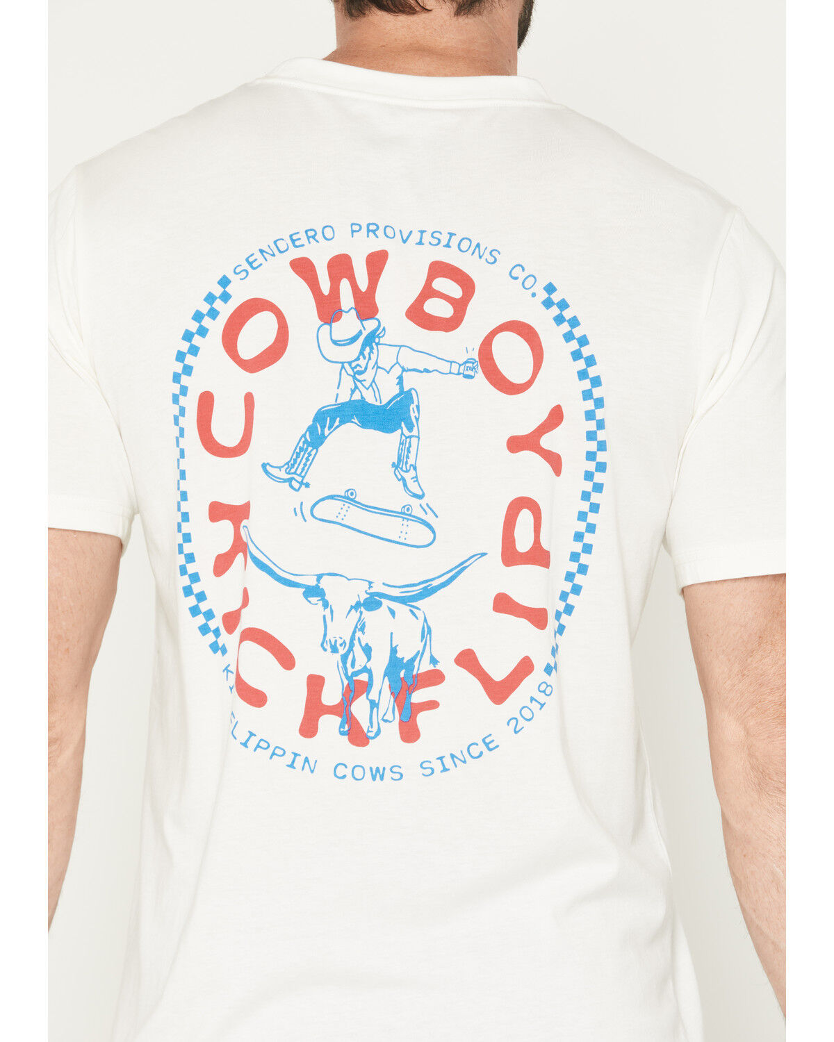 Image #4 - Sendero Provisions Men's Cowboy Kickflip Short Sleeve Graphic T-Shirt, White, hi-res