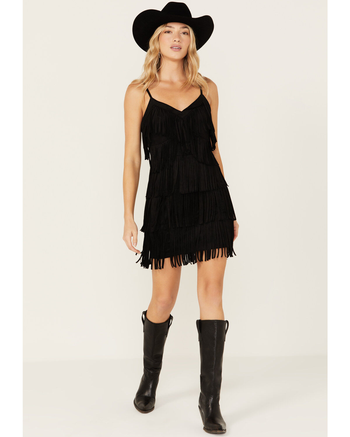 Image #1 - Idyllwind Women's Brixworth Fringe Festival Mini Dress, Black, hi-res