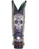 Image #4 - Corral Women's Floral Skull Embroidery & Studs Western Boots - Square Toe, Black/white, hi-res