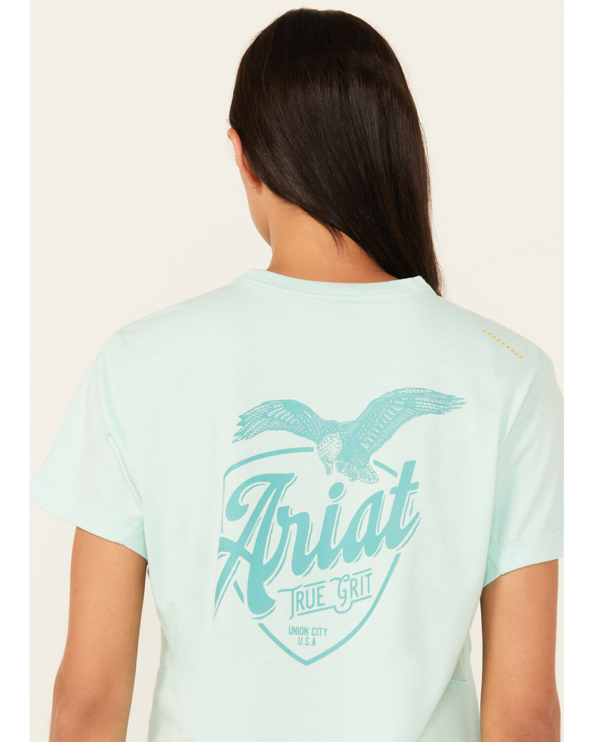 Image #4 - Ariat Women's Rebar Workman True Grit Short Sleeve Work T-Shirt, Turquoise, hi-res