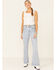 Image #3 - Rock & Roll Denim Women's Lace Insert Crop Tank Top , White, hi-res