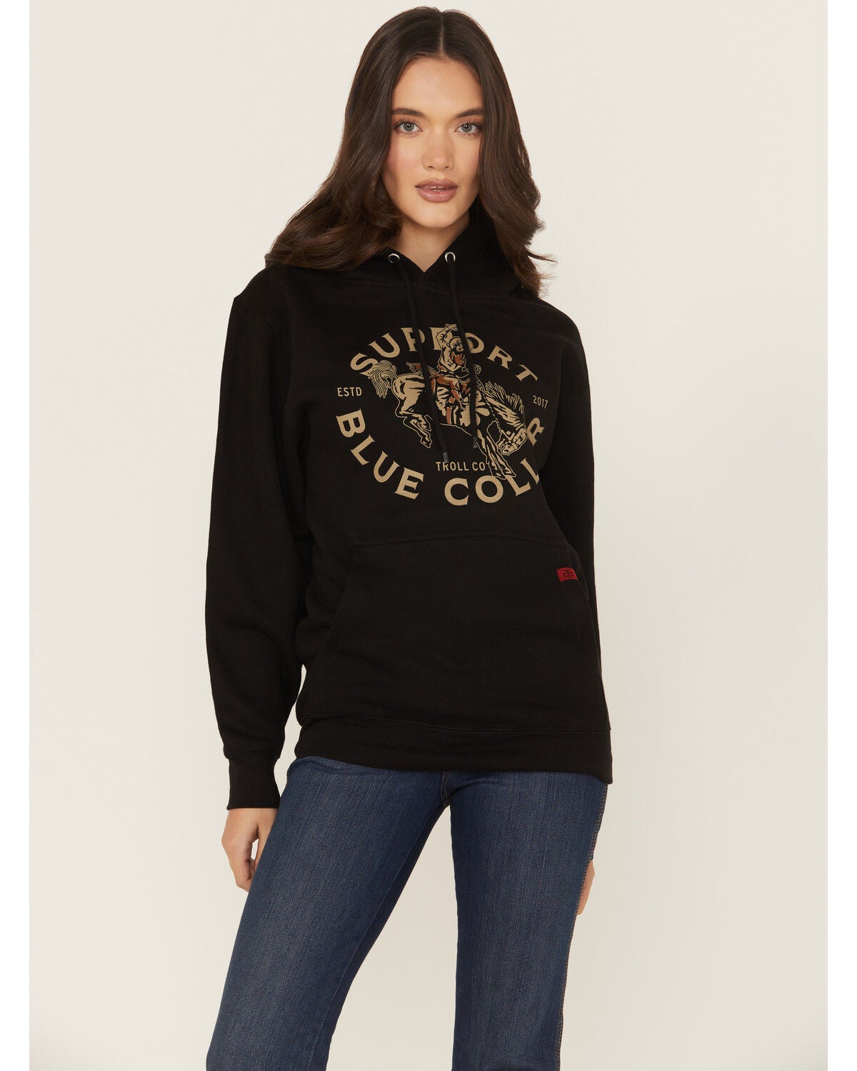 Troll Co Women's Rodeo Graphic Hoodie, Black, hi-res