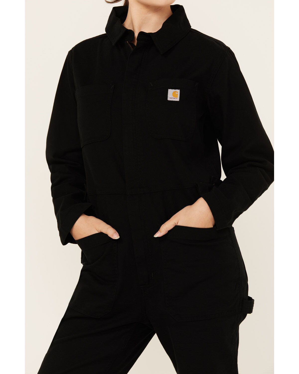 Image #3 - Carhartt Women's Rugged Flex® Relaxed Fit Canvas Coveralls, Black, hi-res