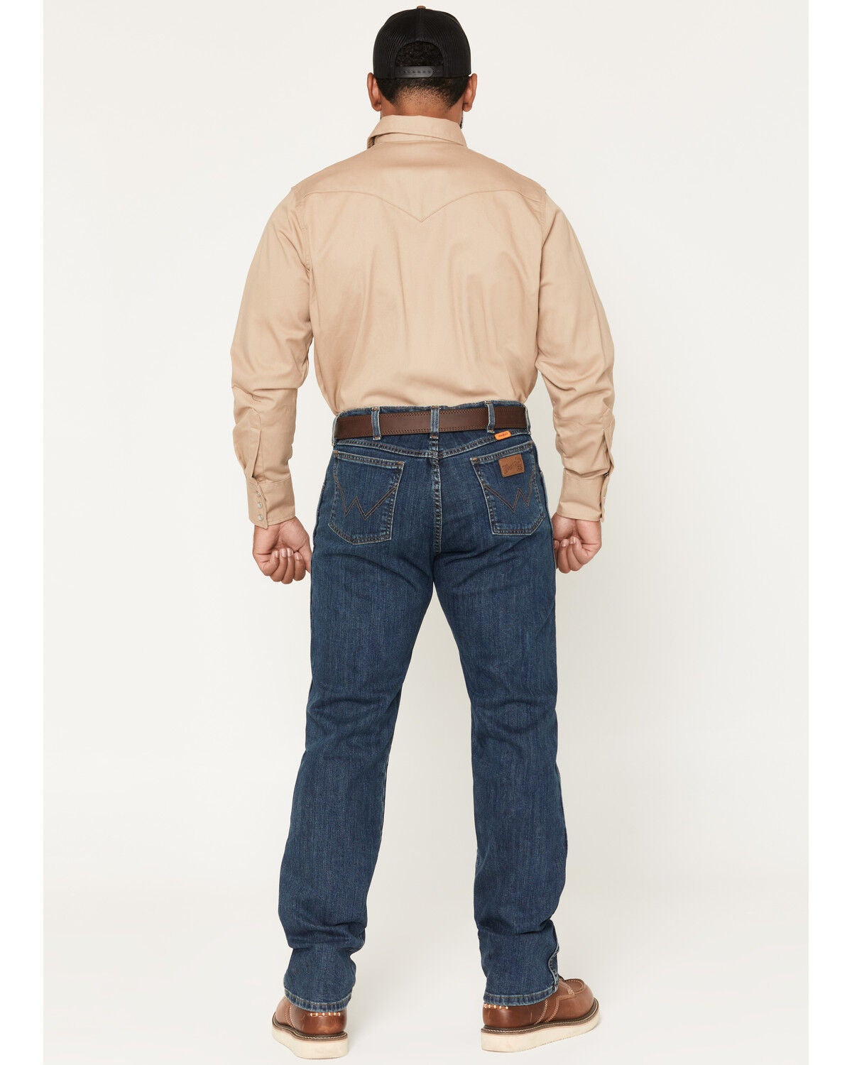 Image #3 - Wrangler Men's FR Dark Wash Advanced Comfort Regular Fit Stretch Denim Work Jeans, Blue, hi-res
