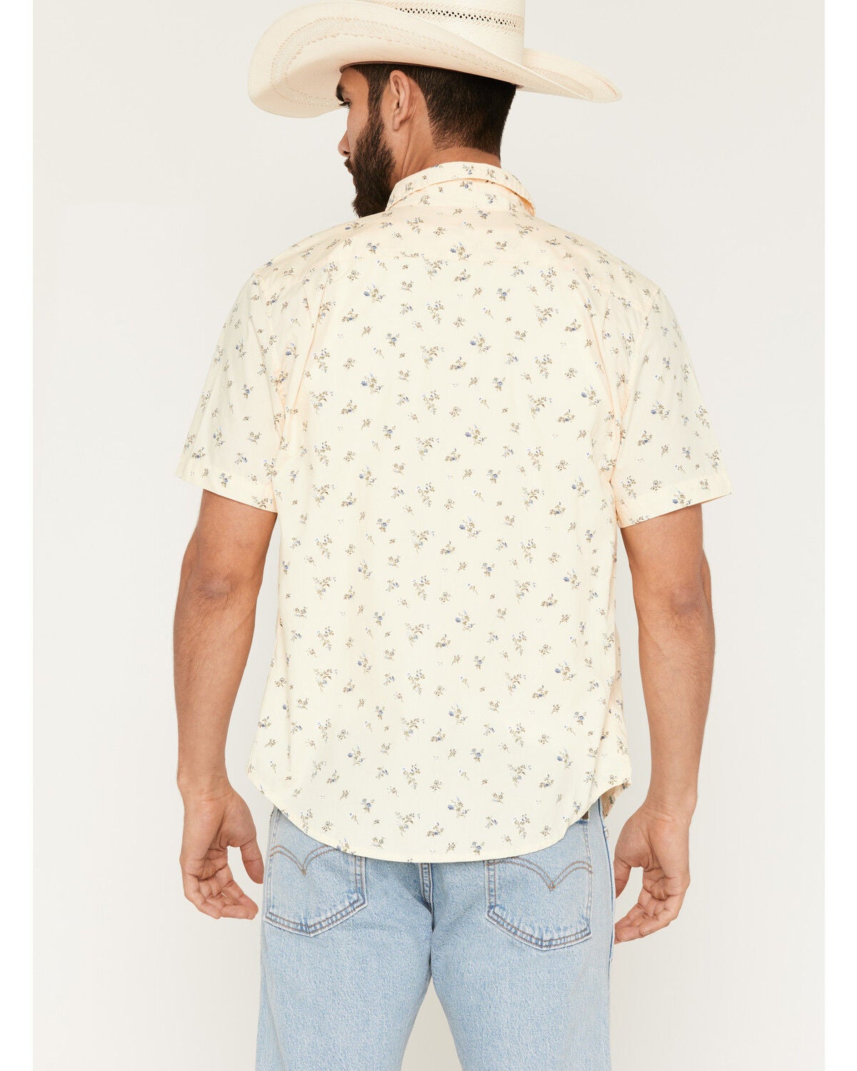 Image #4 - Levi's Men's Terry Ditsy Floral Print Short Sleeve Button-Down Stretch Western Shirt, Yellow, hi-res