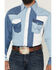 Image #3 - Wrangler Men's Brushpopper Denim Block Long Sleeve Snap Western Shirt, , hi-res