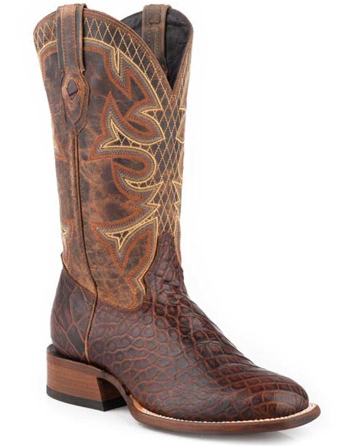 Stetson Men's Grator Exotic Alligator Western Boots - Broad Square Toe, Brown, hi-res