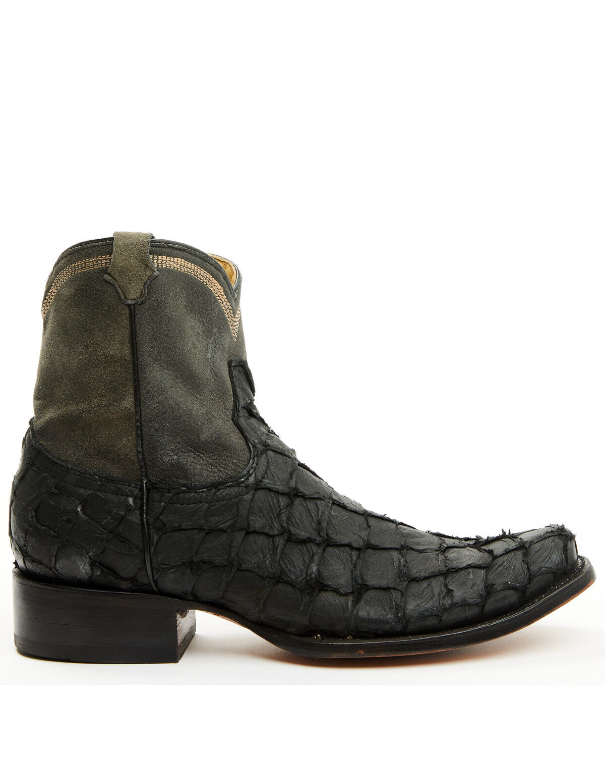 Image #2 - Corral Men's Exotic Pirarucu Western Ankle Boots - Square Toe, Black, hi-res