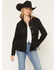 Image #1 - Idyllwind Women's Norton Faux Suede Bonded Fringe Shacket, Black, hi-res