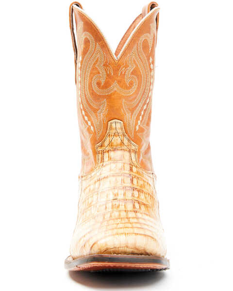 Image #4 - Dan Post Men's Tan Caiman Belly Western Boots - Broad Square Toe, Tan, hi-res