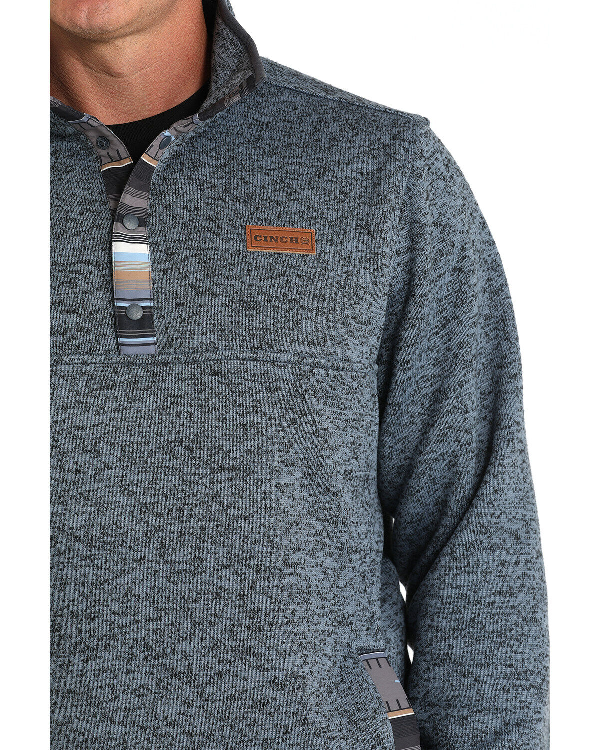 Image #2 - Cinch Men's Solid Quarter Snap Long Sleeve Pullover, Charcoal, hi-res