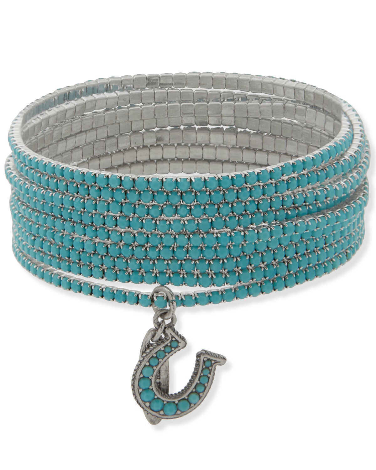 Image #1 - Lainey Wilson Women's Horseshoe Stretch Bracelet, Turquoise, hi-res