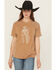 Image #1 - Ariat Women's Cowboy Embroidered Short Sleeve Graphic Tee, Brown, hi-res