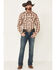 Image #2 - Outback Trading Co. Men's Brown Logan Performance Plaid Long Sleeve Western Flannel Shirt, , hi-res