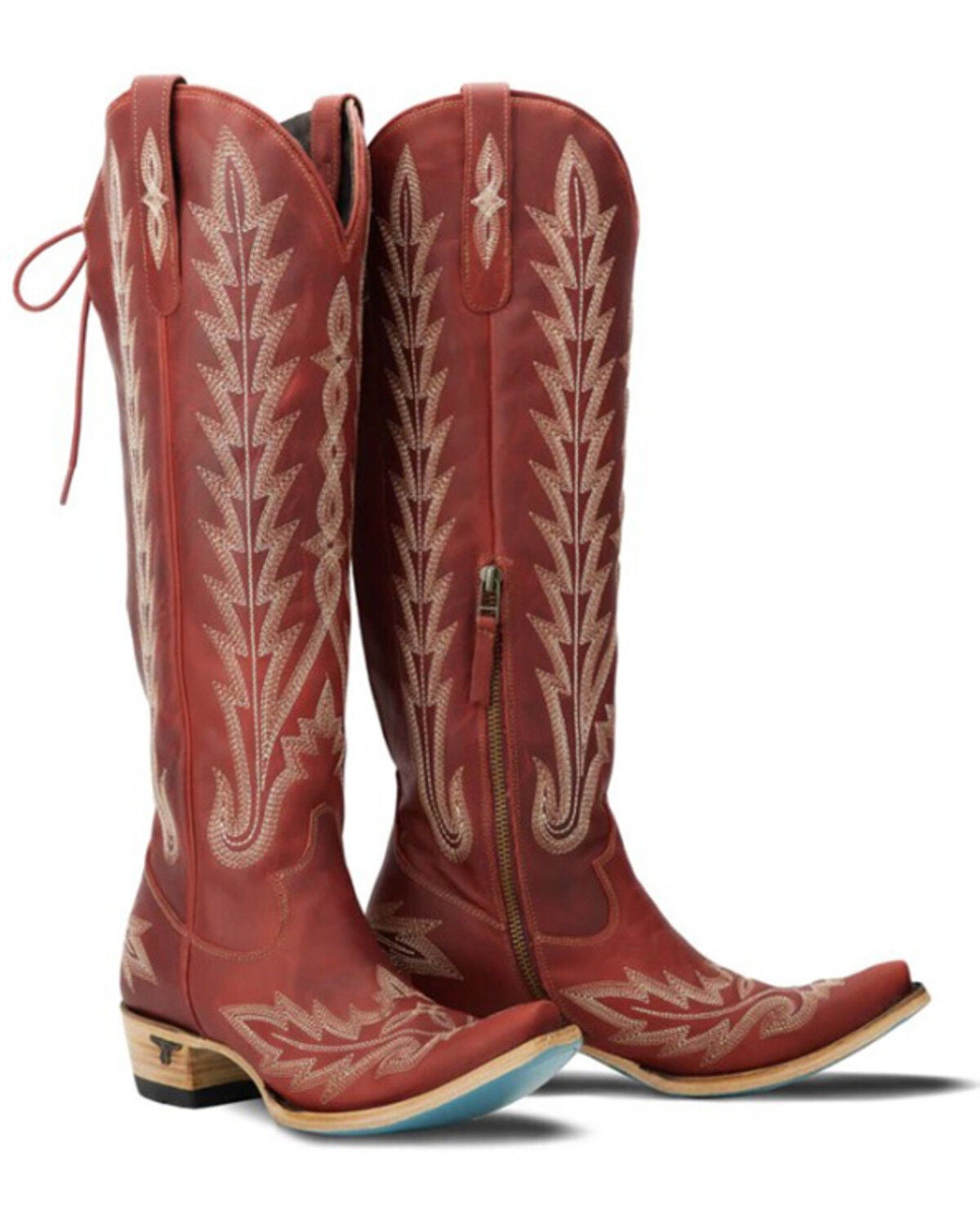 Lane Women's Lexington Over The Knee Corset Western Boots - Snip Toe, Ruby, hi-res