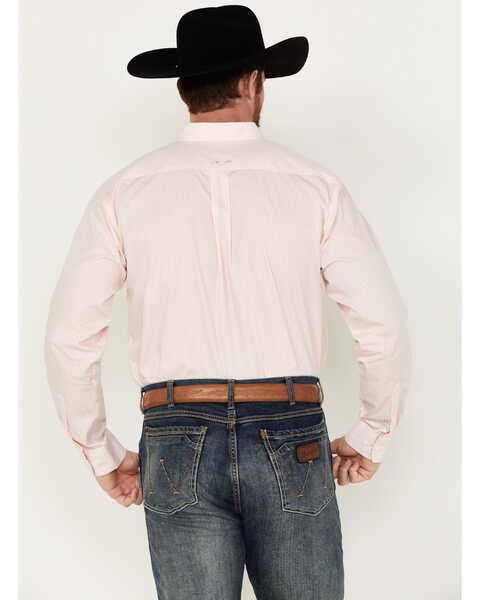 Image #4 - Ariat Men's Wrinkle Free Shilah Geo Print Long Sleeve Button-Down Western Shirt , Peach, hi-res