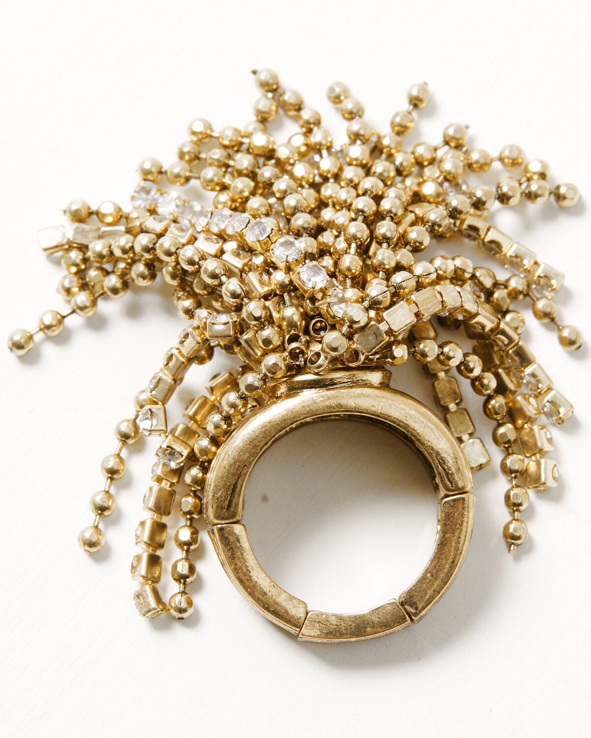 Lainey Wilson Women's Adjustable Chain Tassel Ring, Gold, hi-res