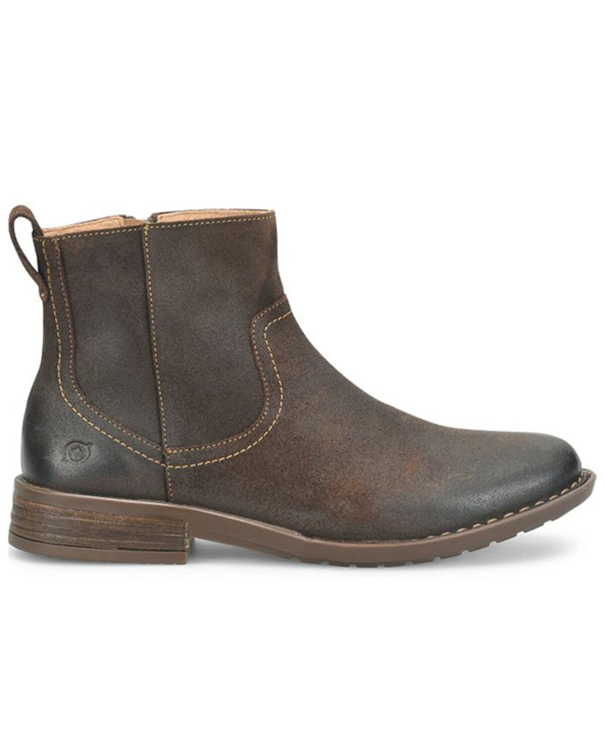 Image #2 - Born Men's Reed Ankle Boots - Round Toe, Chocolate, hi-res